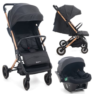 Poussette combinée duo 2 en 1 - siège auto 0+ Lioni – dès la naissance – jusqu’à 22kg - noir BEBELISSIMO J'AIME