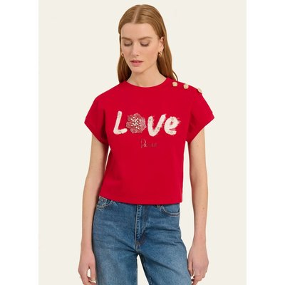 Haut ample col rond avec inscription Love LYS NAF NAF