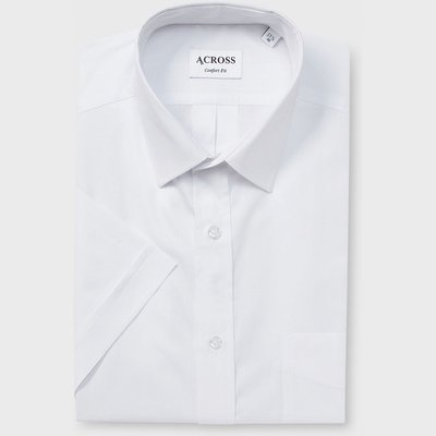 Chemise Confort fit manches courtes en fil à fil ACROSS
