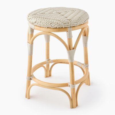 Tabouret bistrot, 42xH47cm, en rotin et plastique MONOPRIX