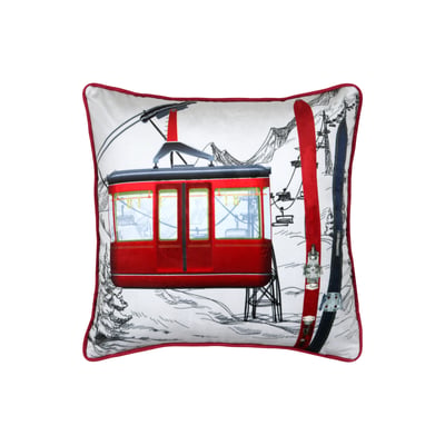 Coussin décoratif carré à motif téléphérique LOVELY CASA