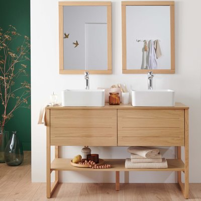 Meuble double +vasque +miroir ATOLL MOB IN