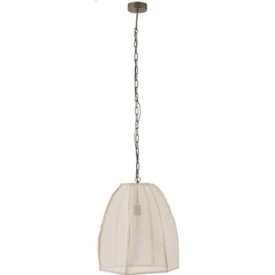 Plafonnier poire  en lin et fer style contemporain RECOLLECTION