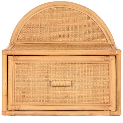 Table de chevet murale en bois et rotin 47x30x45cm WADIGA