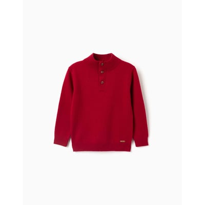 Pull en mélange de laine avec col montant ZIPPY