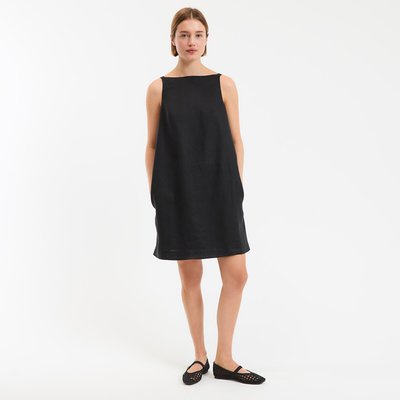 Linen Sleeveless Mini Shift Dress LA REDOUTE COLLECTIONS