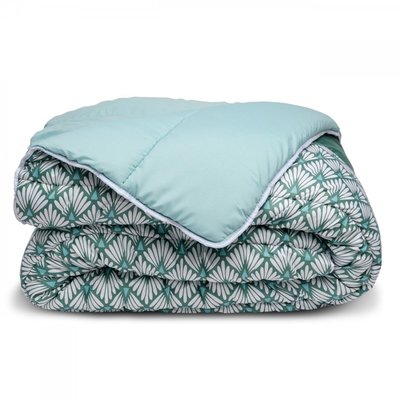 Couette imprimée microfibre Élégante BLEU CALIN