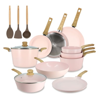 Batterie de cuisine 13 pièces en aluminium recyclé, COLORAMA MENASTYL