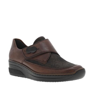 Baskets basses cuir talon compensé bas RIEKER