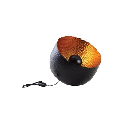 Lampe ronde à poser en métal noir avec intérieur doré Diamètre 36cm AUBRY GASPARD