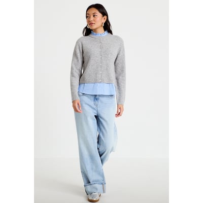 Gilet 2-en-1 col chemise manches longues CACHE CACHE