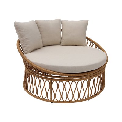 Bain de soleil rond acier et imitation rotin SOLARIA SWEEEK