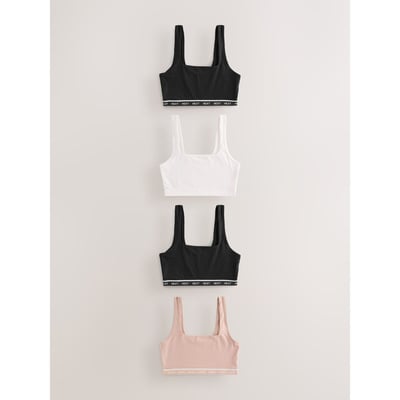 Brassière en coton avec logo, lot de 4 NEXT