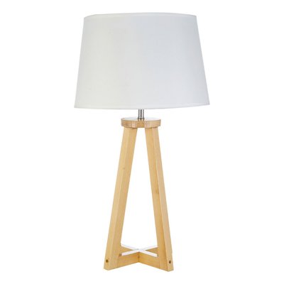 Wooden Base with White Shade Table Lamp SO'HOME