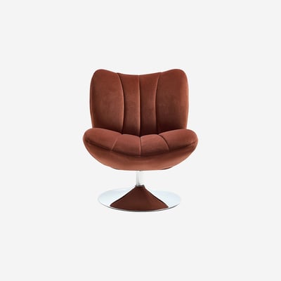 Fauteuil pivotant matelassé en tissu et métal chromé ANDREW HABITAT