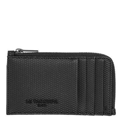Porte carte large zippé en cuir signature T EMILE LE TANNEUR