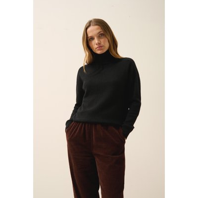 Pull Col Roulé Noir Orianne JUST CASHMERE