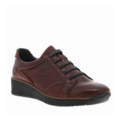 Baskets basses type sneaker bordeaux à semelle semi-compensée et à Slip-on RIEKER