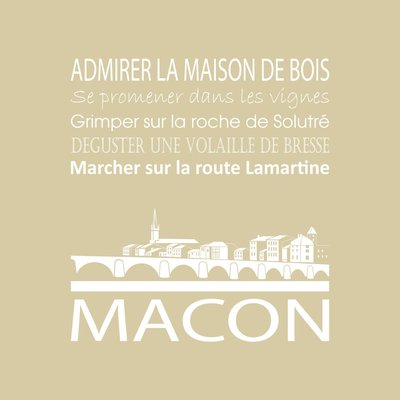 Tableau sur toile Mâcon 30x30 cm CEANOTHE