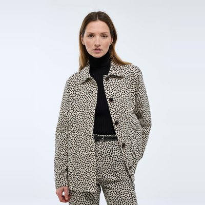 Veste courte imprimée contenant du coton MONOPRIX