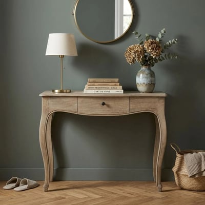 Console classique en bois de manguier 1 tiroir L100 - GRACE HELLIN, DEPUIS 1862