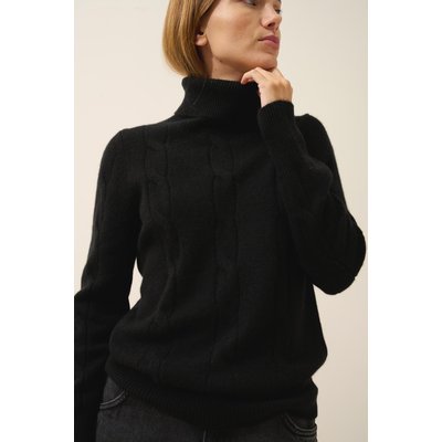 Pull Col Roulé Noir Estelle JUST CASHMERE