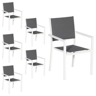 Chaises rembourrées en aluminium, lot de 6 HAPPY GARDEN