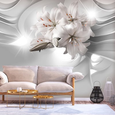 Papier peint intissé panoramique Fleurs Lilies in the Tunnel EDEN