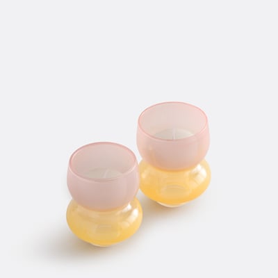 Set of 2 Solya Two-Tone Glass Candleholders Height 8cm LA REDOUTE INTERIEURS