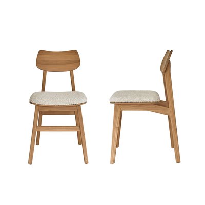 Lot de 2 chaises en teck massif et bouclette  ADELE BERAH GETAH