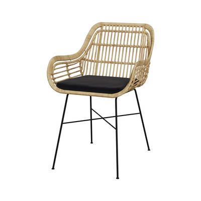 Chaise en rotin et pieds en métal (à l'unité) - CHILOE RENDEZ-VOUS DÉCO