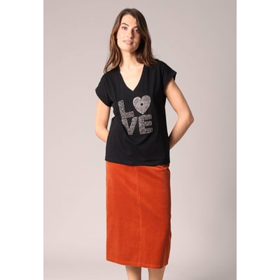 T-shirt femme avec broderie perle love MYKAMORE DEELUXE