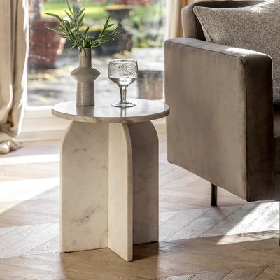 Addison Sculptural Marble Side Table SO'HOME