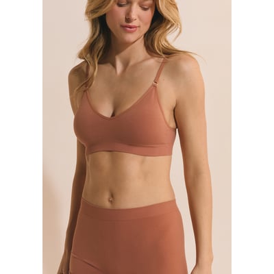 Soutien-gorge brassière sans coutures en coton biologique AMANDE ETAM