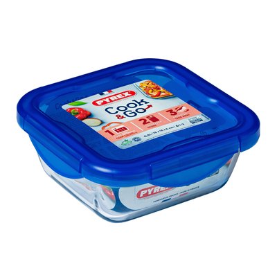 Boîte de conservation carrée en verre avec couvercle étanche 0,8L - Cook & Go PYREX