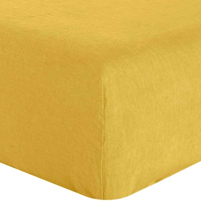 Drap housse en lin lavé bonnet 40 cm uni, SIGNATURE BATON ROUGE
