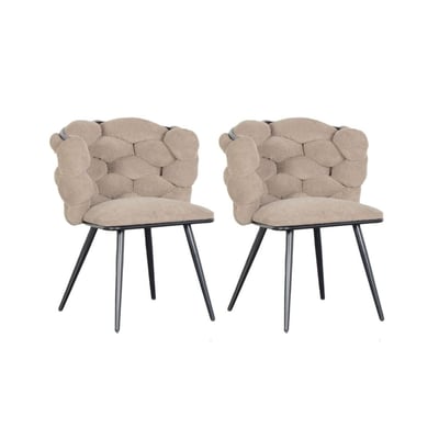 Lot de 2 chaises tissu texturé, CHLOE BOBOCHIC