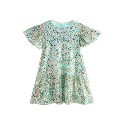 Robe de soirée à sequins/basque/manches ange NEXT