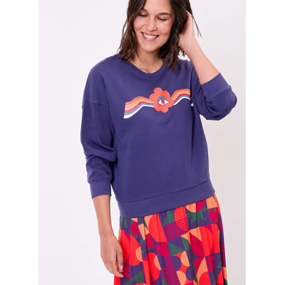 Sweat coton bio col rond PRUNE PRINCESSE NOMADE
