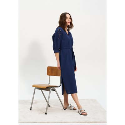 Robe mi-longue avec détail brodé LOLALIZA