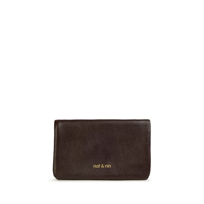 Portefeuille zippé en cuir lisse WINNIE NAT & NIN