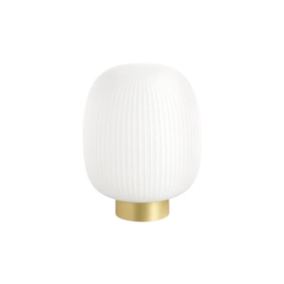 Lampe à poser laiton mat et verre cannelé Jap MILLUMINE