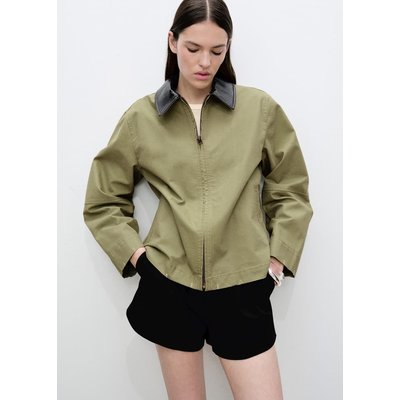 Veste en coton à col contrasté MANGO