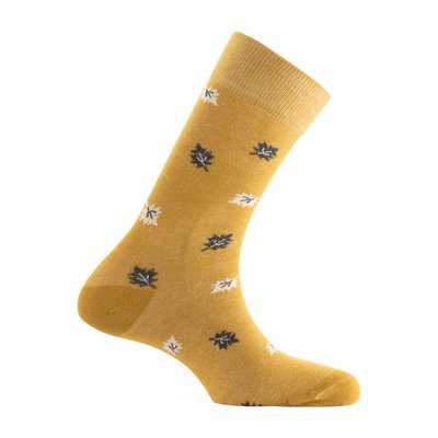 Mi-chaussettes homme en coton all over de feuilles KINDY