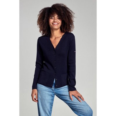 Cardigan uni à col V à boutons ARMOR-LUX