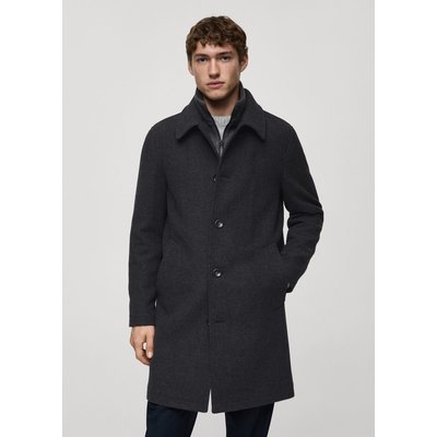 Manteau laine col amovible MANGO MAN