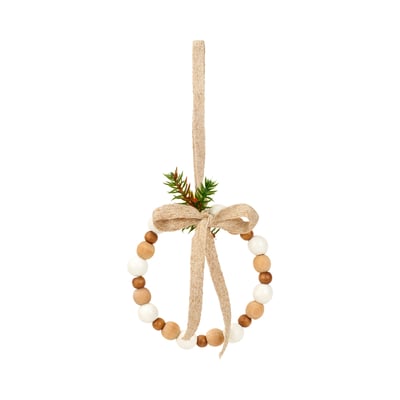 Suspension de noël décorative cercle en bois D10 SIA DECO