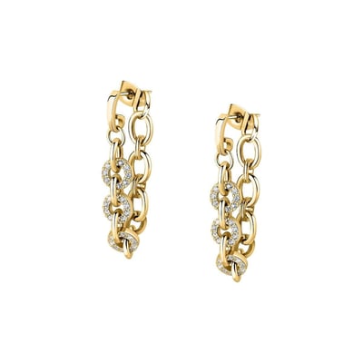Boucles D'oreilles En Acier Inoxydable Avec Oxydes De Zirconium - Neuf Avec étiquettes