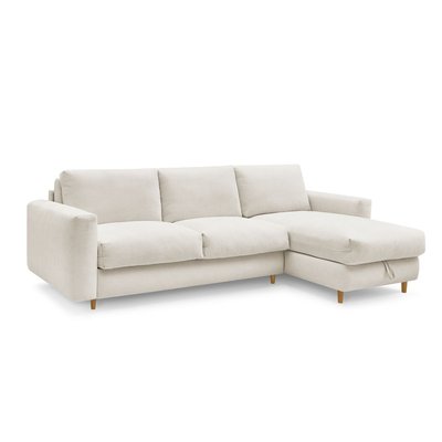 Canapé d'angle convertible 4 places en tissu lisse couchage 140x200 cm, COCOONE BOBOCHIC