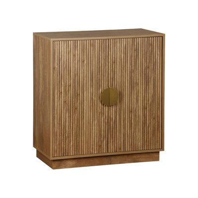 Buffet exotique effet bois de manguier rainuré 2 portes 80cm CELIAN SWEEEK